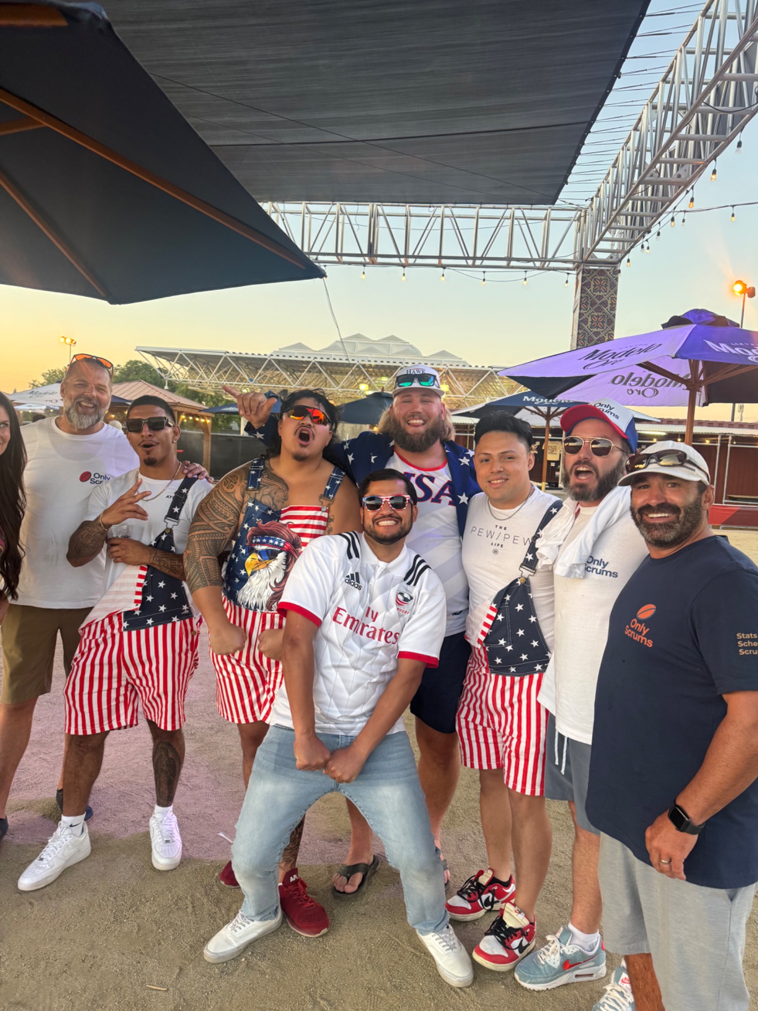 Rugby fans wearing OnlyScrums gear